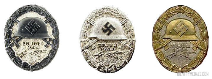 The 20 July version of the Badge shown in black, silver and gold