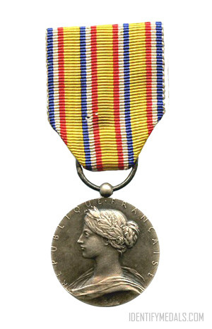MEDAL RIBBON-FRENCH/FRANCE COLONIAL SERVICE MEDAL 37mm 