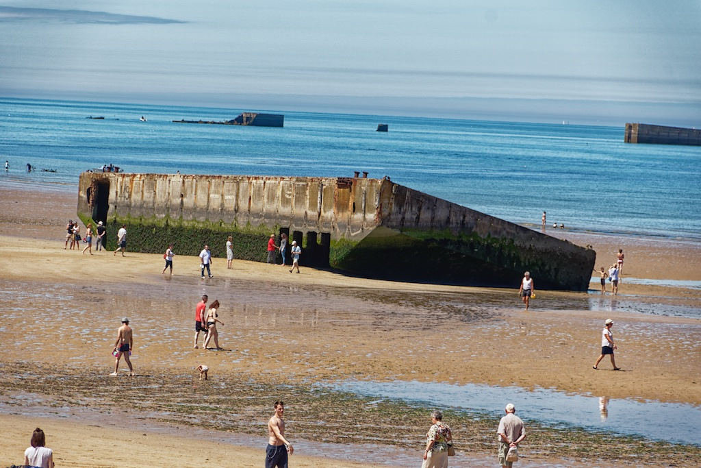 The artificial harbor at Arromanche.