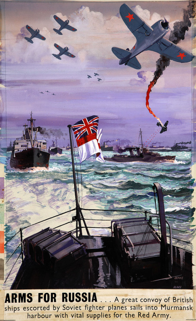 A British wartime poster about the Arctic convoys.