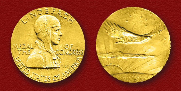 Medal awarded to Charles A. Lindbergh in 1930
