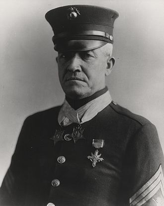 Depicted is then-Gunnery Sergeant Daniel Daly, a double recipient of the Medal of Honor. From the Dan Daly Collection (COLL/3334) at the Marine Corps Archives and Special Collections.