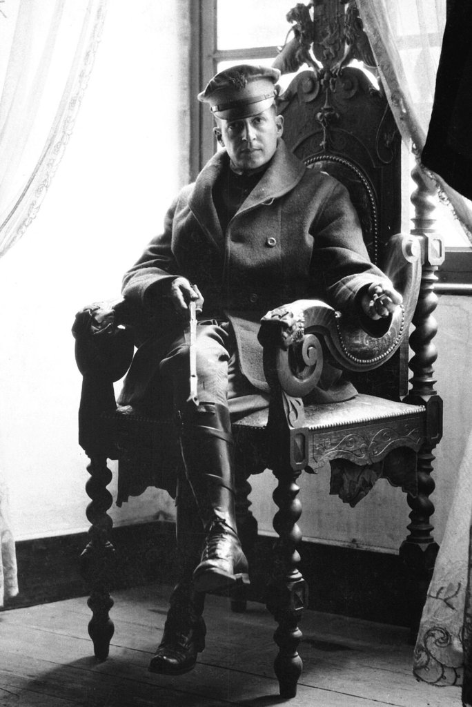 General of the Army Douglas MacArthur at St. Benoit Chateau, France.