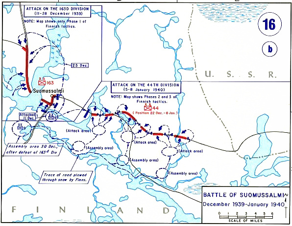 Map of the Battle of Suomussalmi 1939/40 by Edward J. Krasnobowski, Frank Martini.