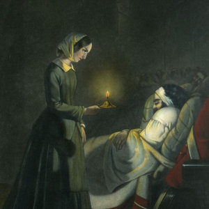 Coloured mezzotint: Florence Nightingale