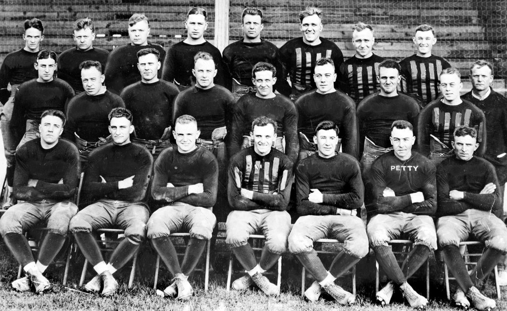 The 1920 Decatur Staleys football team. It would be later renamed "Chicago Bears".