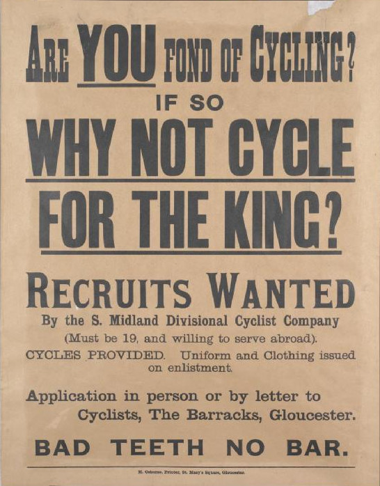 Recruiting poster for the 48th (South Midland) Division Cyclist Company