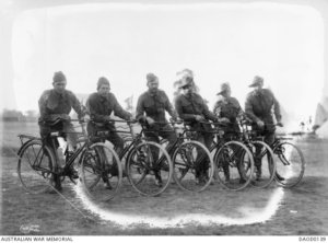 Members of the Australian Cyclist Corps at Broadmeadows, Victoria, c. January 1915