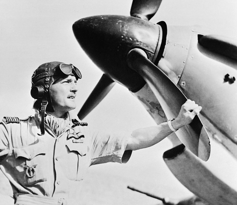 Carey, with his Hurricane, RAF Amarda Road, India in April 1943.