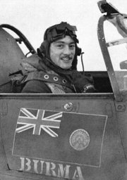 Stanford Tuck in the cockpit of his Hurricane c. 1940.