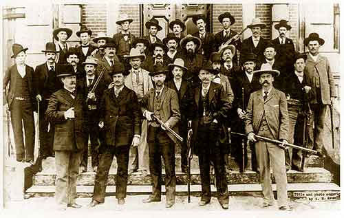 Texas Rangers gathered at El Paso to stop the illegal Maher–Fitzsimmons fight, 1896.