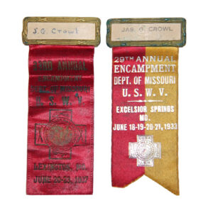 A couple of Missouri United Spanish War Veteran Reunion Badges.